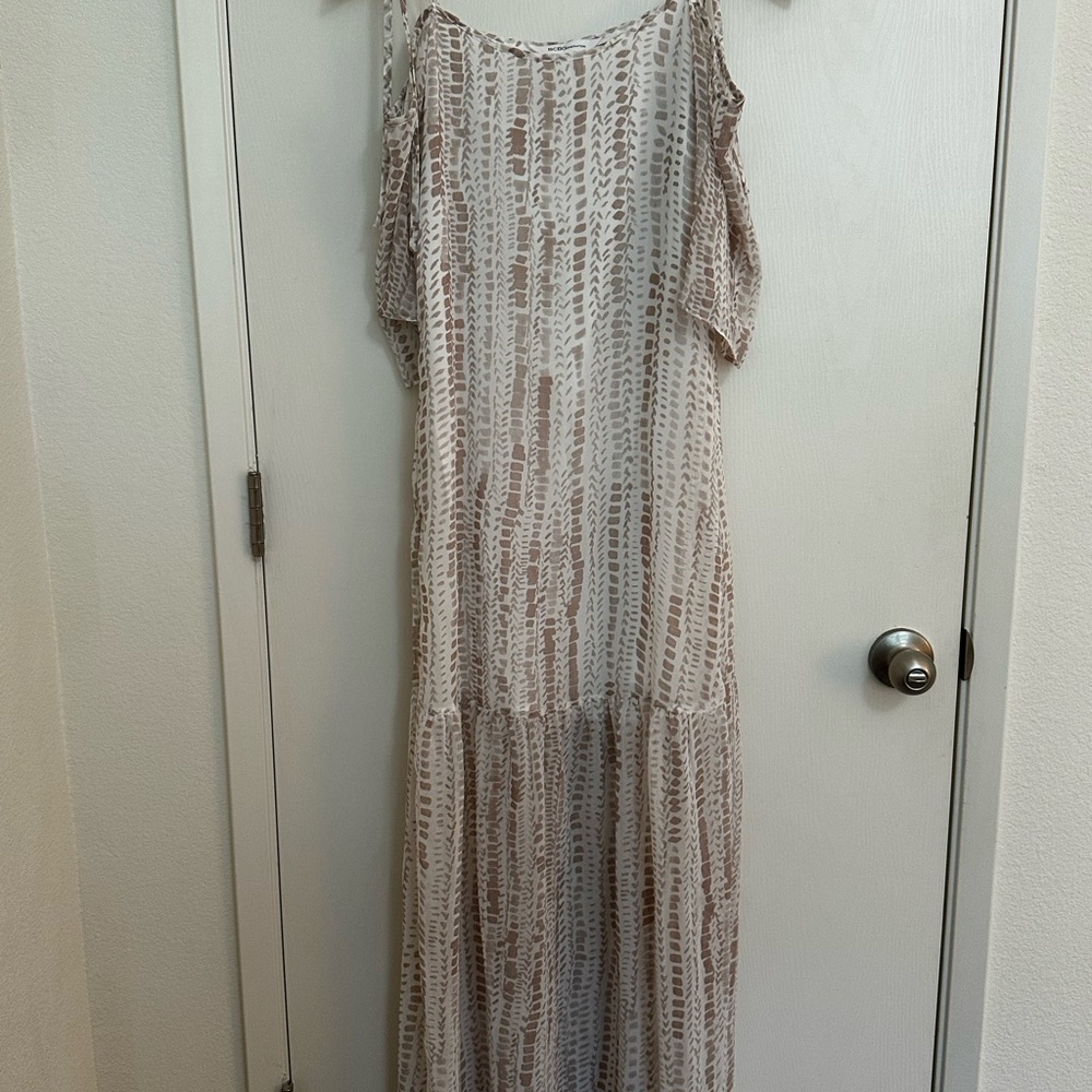BCBGeneration Tan Maxi Sundress with Spaghetti Straps